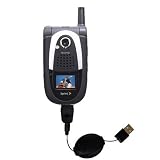Retractable USB Cable for the Sanyo MM-7500 with Power Hot Sync and Charge capabilities - Gomadic Brand w/ TipExchange Technology