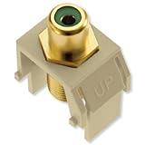 LEGRAND WP3463IV Keystone Green RCA To F-Connector, Ivory LEGRAND WP3463IV Keystone Green RCA To F-Connector, Ivory