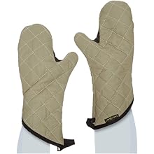 San Jamar 800FG15 BestGuard Temperature Protection Oven Mitt with WebGuard, 15" Length, Tan