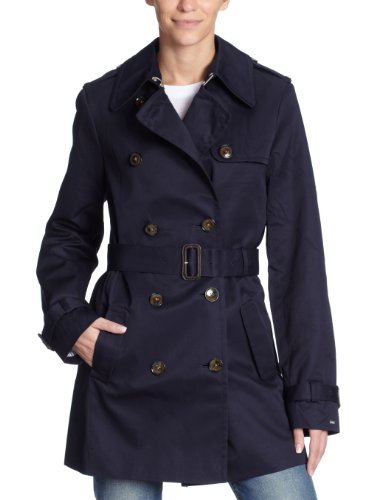 Tommy Hilfiger Damen Trench Coat 1M87602984 / CLASSIC SHORT TRENCH, Gr. 36 (S), Blau (MIDN Preisvergleich