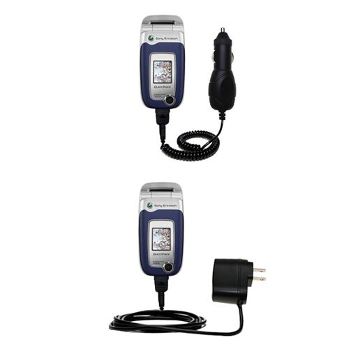 Essential Kit for the Sony Ericsson z520c - includes Car and Wall Charger with Rapid Charge Technology - Gomadic Brand w/ TipExchange Technology