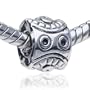 Pandora Style Bead Angry Robot Pattern European Charm Plated Bead Fits Pandora Bracelet