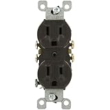 Leviton 5320 15 Amp, 125 Volt, Duplex Receptacle, Residential Grade, Grounding, All Screws Backed Out, Brown
