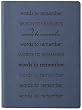 Blue Embossed Words to Remember Leather Journal - Lined