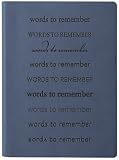 Blue Embossed Words to Remember Leather Journal - Lined