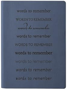 Blue Embossed Words to Remember Leather Journal - Lined