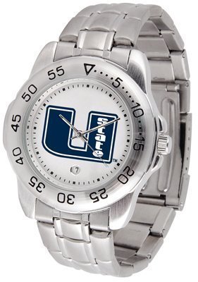 Utah State Aggies Suntime Mens Sports Watch w/ Steel Band - NCAA College Athletics