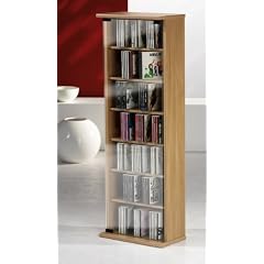 VCM 25203 VCM CD/DVD-Turm "Vetro" f�r 150 CDs, buche, H 88 x B 31 x T 18 cm