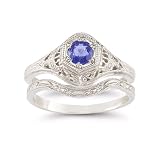 Enchanted Tanzanite Bridal Set in .925 Sterling Silver