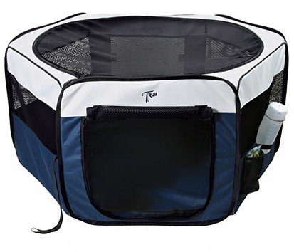 Trixie 64054 Welpenfreilauf, Nylon, &oslash; 130 cm/55 cm, blau/grau Preisvergleich