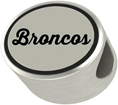 CustomCharmsBroncos Oval Bead Charm Universal European Slide On Charm - Classic & Original Style Perfect for Bracelets, Necklaces, & DIY Jewelry