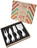 Cheese Knives with Engraved Usage Labels: 4-Piece Stainless Steel Cheese Knife Housewarming Gift Set by Jetty Home