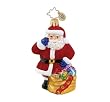 Christopher Radko Glass Christmas Caller Gem Santa Holiday Ornament #1015640