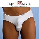 King Style網ポケット付 壮快パンツ ブリーフ(上向き) (ホワイト Mサイズ)PLA-355-W-M