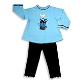 Picture Me - Toddler Girls Long Sleeve Pant Set, Aqua, Black