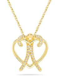0.16 Cts Diamond Heart Pendant in 14K Yellow Gold