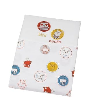 Moose and Bird Flannelette Flat Sheets-2pk
