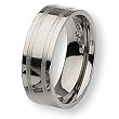 Grooved Brushed & Polished Titanium Ring (8.0 mm) - Sizes 6-13