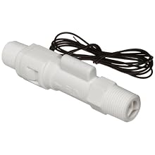Gems Sensors FS-380P Series Polypropylene Flow Switch, Inline, Piston Type, NPT Male