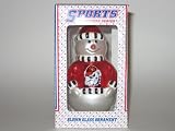 GEORGIA BULLDOGS 6 tall and 3 wide Blown Glass Snowman CHRISTMAS ORNAMENT