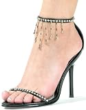 457-ASHLEY 4.5" Stiletto Heel Ankle Wrap Rhinestone Sandal.