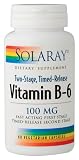 Solaray - Vitamin B-6 Time Release, 100 mg, 60 veggie caps