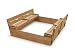 Badger Basket Covered Convertible Cedar Sandbox with Two Bench Seats, Natural
