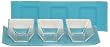 Sky Blue Layered Glass Tray 14"x4" with Glass Bowls 2"H