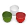 iSi Basics Flexible Silicone Prep Bowls, Set of 3, Red, White, Wasabi