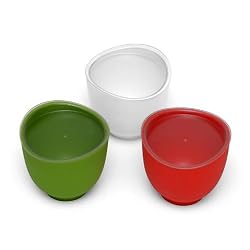 iSi Basics Flexible Silicone Prep Bowls, Set of 3, Red, White, Wasabi