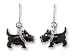 Clearly Charming Scotty Dog Sterling Silver & Enamel Earrings