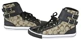 Coach 12CM Signature Fizzle High Top Sneaker Shoes A1551 Khaki Chocolate 10