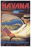 Vintage Havana Cuba Pan American Airways Retro Travel Advertising Art Print Poster