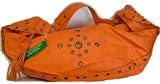 Produkt-Bild: Sportliche Handtasche BENETTON ORANGE Top Rundtasche Nieten Tasche Leder Optik 35.5x7x34 cm
