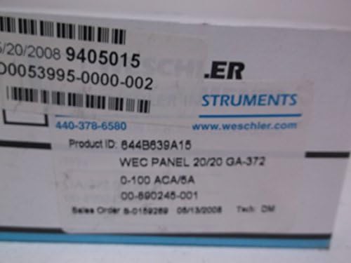 WESCHLER 644B639A15 PANEL METER ANALOG 0-100 AC AMP *NEW IN A BOX*