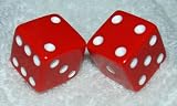 Rare Vintage Large Red Opaque French Bakelite Dice Pair