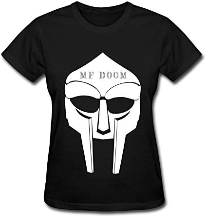 HENGLI Women's O-neck MF Doom T-shirts XS Black