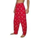 Mens MLB Los Angeles Angels of Anaheim Cotton Thermal Sleepwear / Pajama Pants - Red (Size: M)