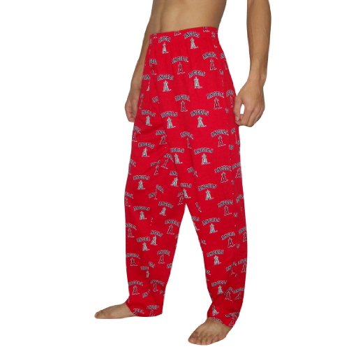 Mens MLB Los Angeles Angels Cotton Thermal Sleepwear / Pajama Pants - Red & Blue (Size: L)