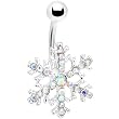 Aurora Gem Snowflake Belly Ring