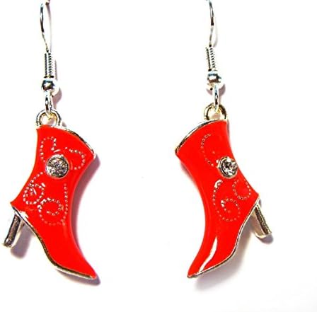 Cowgirl Up with these Darling Cowgirl Boot Earrings in White, Red, Black, Pink and Blue