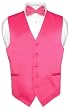 Men's HOT PINK FUCSHIA Dress Vest BOWTie Set for Suit or Tuxedo