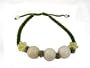 Hand-Tied Natural Jade Bead Green Knot-Linked Bracelet with Adjustable Cord
