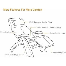 PC-075 Power Electric Recline Perfect Zero Gravity Chair Recliner PC-75 WALNUT Wood with... by PC-075 Power Electric Recline Perfect Zero Gravity Chair Recliner PC-75 WALNUT Wood with Espresso Leather Human Touch