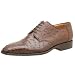 Zelli Men's De Beer Plain Toe Ostrich Oxford,Brown Quill,10 M