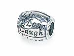 Zable(tm) Sterling Silver Live/Love/Laugh Bead / Charm