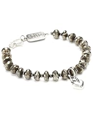 King Baby 8mm Faceted Pyrite with Small Sacred Heart Bracelet