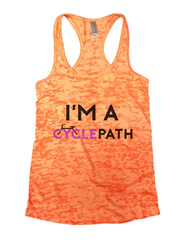 Womans Burnout Workout Tank Top Im a Cyclepath Cycling Bicycle T-shirt Funny Threadz Large, Orange