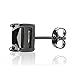 Black On Black Onyx Sterling Silver Black Cubic Zirconia Princess-Cut Stud Earrings