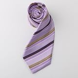 Purple Stripes Woven Poly Tie Present Box Set youth dress shirt Wise Tie Set W1069